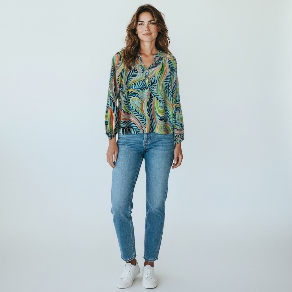 Colorful Patterned Women's Top
